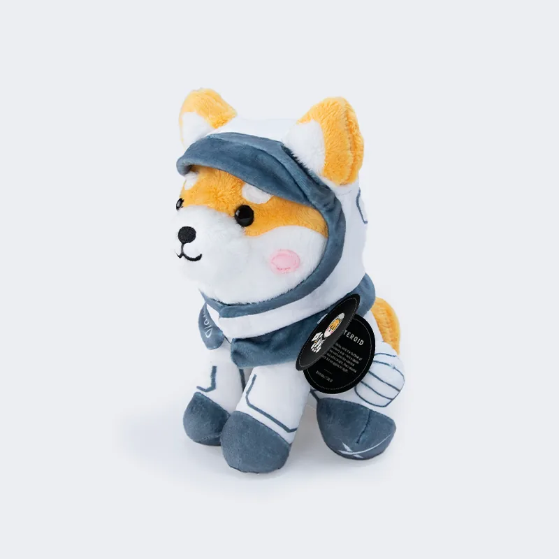 Asteroid plush, three-quarter left view